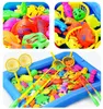 Children Boy Girl Fishing Toys Set Magnetic Fishing Parentchild interactive Game 3D Fish Rod Net Baby Play Water Bath Toys 220621