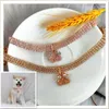 Hondenkragen riemen pet strass kraag glanzende bling sieraden ketting ketting diamant hanger decoraties puppy accessoires voorradendog