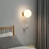 벽 램프 창조적 인 우주 비행사 램프 3D 프린팅 달 조명 어린이 아기 베이비 침실 침대 옆 조명 장식