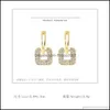 Charm Zircon Square Shape Drop Charms ￶rh￤ngen Brilliant Bridal Engagement Wedding Jewelry Elegant Female Dangle Earring F FFSHOP2001 DHJGA