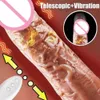 Teleskopisk tryckning penis dildo automatisk sexig maskin vibrator värme vuxen leksak för kvinnor g spot kvinnlig massager