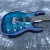 Transparent Blue Music Man JP6 Elektrisk Gitarr Toppkvalitet John Petrucci Signatur MusicMan 6 Strängar Anpassad Guitarra Bolt på nacken
