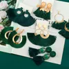 Dingle ljuskronor mode bohemiska tofs örhängen för kvinnor bomullsilktyg långt fransar droppe 2022 fest kvinnliga smycken