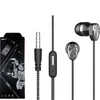 Hifi trådbundna hörlurar in-öron hörlurar fjärrstereo 3,5 mm headset öronsnäckor med mikrofonmusikörlurar för iPhone Samsung Huawei Alla smartphones DHL