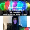 Festmasker festliga leveranser hem trädgård mode glödande mask 7 färger lysande led ansikte för halloween festival maskerad rave drop lever