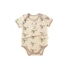 Sommar baby rompers 100% bomull Kortärmad utskrift Bodysuit nyfödda spädbarns pojkar Tjejkläder 3-18m