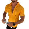 Camisa casual masculina outono com capuz mangas compridas camisa formal camisas com zíper cardigan hip hop camisa masculina topo 220801