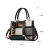 Valenkuci décontracté Plaid sac à bandoulière mode couture sauvage Messenger marque femme sacs à bandoulière femmes en cuir sac à main 220401