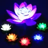 Wodoodporne LED pływające Lotus Light Bateria Operowana Lily Flower Wishing Night Lampa Basen Ogród Dekoracja ślubna w ogrodzie