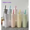 17oz Kleurrijke Acryl Tumbler Koude Chang-Color Tumblers Travel Mok Dubbele muur Plastic Tumblers met deksel en stro