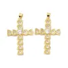 Pendant Necklaces Kissitty 14 Styles Brass Micro Pave Cubic Zirconia Cross Pendants For Necklace Jewelry Making FindingsPendant