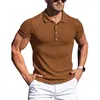 Polo da uomo Sport estivi da uomo Fitness Tempo libero Camicia a maniche corte con bottoni verticali elastici da uomo