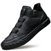 S Кожаная корейская тенденция удобная туфли Loafer British Fashion High Top Men 588 G 220708