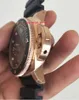 Klasyczna super wysokiej jakości zegarki dla mężczyzn Cal 2555 Automatyczny ruch 47 mm ceramika ramka automatyczna data Rose Gold Case czarna guma 219a