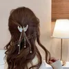 Модная жемчужная кисточка для кисточки бабочка когтя женские элегантные аксессуары для волос бабочка боковой зажим головной убор