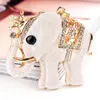 Keychains Fashion Keychain Pendant White Elephant Shape Car Alloy Key Ring Creative Lady Small Gift Practical Bag pendantkeychains Fier22