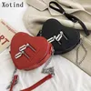 Evening Bags Fashion Red Love Heart Shape Shoulder Bag For Women 2022 High Quality PU Leather Handbag Brand Female Chain Crossbody Clutch Ba