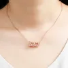 Crystal Zircon 520 Digital Pendant Necklace Valentines Day Gift for Women Luxury Elegant Heart Clavicle Chain Engagement Smycken