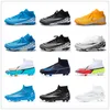 Men Kids Football Boots Turf Soccer Shoes Cleats Training High Top Ankle Sport Sneakers Quality AG TF Indoor Size 35 45 220811gx