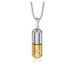 Hollow Pill Necklace for Men Women Cross Engraved Cremation Urn Pendant Perfume Holder Ashes Vial Keepsake Memorial Jewelry GC1381