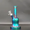 8,9 pollici Vetro spesso verde Bong metallico Pipa ad acqua Narghilè Bicchiere Tabacco Fumo Gorgogliatore Tubi di fumo Bong Bottiglie Dab Rig