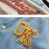 letter embroidered jackets coat women's street hip-hop stitching baseball uniform couple loose bomber jacket casual top 220801