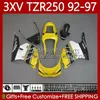 Wróżki dla Yamaha TZR 250 TZR250 R RR Yellow White TZR-250 TZR250R 92 93 94 95 96 97 Body 117NO.57 YPVS 3XV TZR250-R 1992 1993 1994 1995 1996 1997 TZR250RR 92-97 Nadwozie