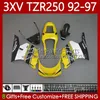 Carenature Per YAMAHA TZR 250 TZR250 R RR Giallo bianco TZR-250 TZR250R 92 93 94 95 96 97 Corpo 117No.57 YPVS 3XV TZR250-R 1992 1993 1994 1995 1996 1997 TZR250RR 92 -97 Carrozzeria