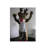 High quality hot EMS Rudolph Reindeer Mascot Costume Classic Cartoon Costumes Adult Size