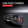Chargeur de voiture 6A universel QC3.0 39W double USB pour adaptateur de téléphone portable affichage LED clair charge rapide