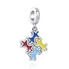 925 Sterling Silver Silver Charm Charm Jigsaw Balloon Rainbow Perle Fit Pandora Charms Charms Bracciale Accessori per gioielli fai -da -te