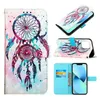 Owl Skull Dream Strap Flower Unicorn Flip Carteira Casos de couro para iPhone 14 Pro Max