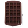 24 Cavity Square Mini Brownie Pan Silicone Mold Ice Cube Tray Jelly Candy Chocolate Truffles Baking Molds Cake Decorating Tools 220509