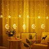 Dekoracja imprezowa 3.5m Star Moon Curtain Light Weeding Decor na Wesela Świąteczne Garland Eid Mubarak Mat Ramadan