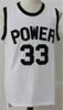 NCAA High School Basketball St Joseph Ct Power 33 Lewis Alcindor Jr Jerseys Men Equipe Black White Color Breathable para fãs de esportes Algodão puro de boa qualidade