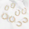 Hoop & Huggie Minimalist Thick Geometric Earrings For Women Fashion Punk Gold Chunky Circle Round Statement EarringsHoop