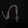 Hanger kettingen vintage gotische holle kruis ketting zilveren kleur koele straatstijl voor mannen vrouwen cadeau nek sieraden