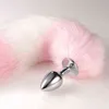 GIOCATTOLI DEL SESSO 3 FORMATI Cute Morbida Orecchie di gatto Fasce 40 cm Coda di volpe Arco Butt in metallo Plug anale Accessori cosplay erotici H220414