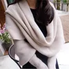 Scarves European Style Winter Women Long Scarf With Sleeves Wool Knitted For Thick Warm Casual Shawl High Quality Sweater