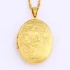 Pendant Necklaces Fashion Creative Po Frame Gold Oval Box Can Open Necklace Jewelry