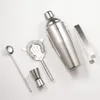 Bar Tools Cocktail Shaker 750ml Double Jigger Mixing Spoon Ice Tongs Strainer Stainless Steel Bartender Kit KDJK2204