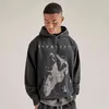 Coyote Present Print Hoodie High Street Wash Begagnade Casual Couple Pullover
