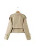 Kvinnors jackor kvinnor khaki kort trenchrock 2022 automn mode damer vintage överrockar vindbrytare kvinnlig lös casual outwearwomen's