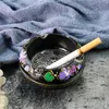 Trämålad elefant Ashtray Tobak bärbar askbricka Cigarett Cigar Rökhållare Bord Dekoration Rökning Tillbehör gåva