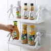 Household Sundries Japanese minimalist bathroom wall hanging human-shaped guardrail hook rack creative punch-free kitchen storage seasoning rack