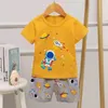 男の子の恐竜パジャマキッズコットン衣類サメパジャマ子供のための幼児スーツTシャツ半袖パジャマベビーソフトセット220706