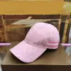 Śliczne różowe czapki z daszkiem Plaid Letter Sun Hat Prosty styl Regulowana czapka z daszkiem Street Casual Casquette Hats