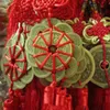 Dekoracje wnętrz Lucky Charm Antique Mones Ochrona Prosperty Powodzenia Ręcznie wykonanie samochodu Dekoracja czerwona chińska wisior węzeł wiszący dec.