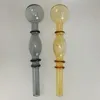 Ball OD 30mm Thick Pyrex Oil Burner Pipe Burning Tobacco Dry Herb Colorful Glass Handle Nail Tube Water Pipe Bong Dab Rigs