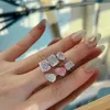 Anello momkid in argento puro 925 di alta qualità Bling 8a anelli di diamanti regolabili in pietra zircone per le donne gioielli di moda di fidanzamento di nozze 2022 Treny Design Party